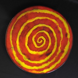 Prato Espiral Vermelho e Amarelo